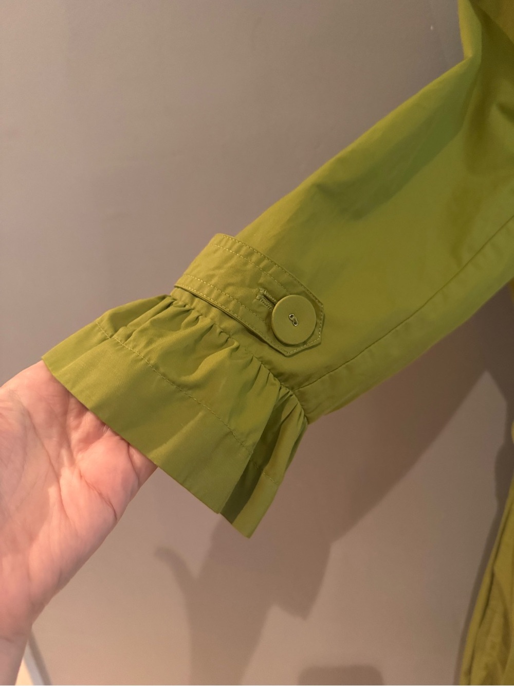Apostrophe Olive Green Double-Breasted Trench Coat - Picture 3 of 3